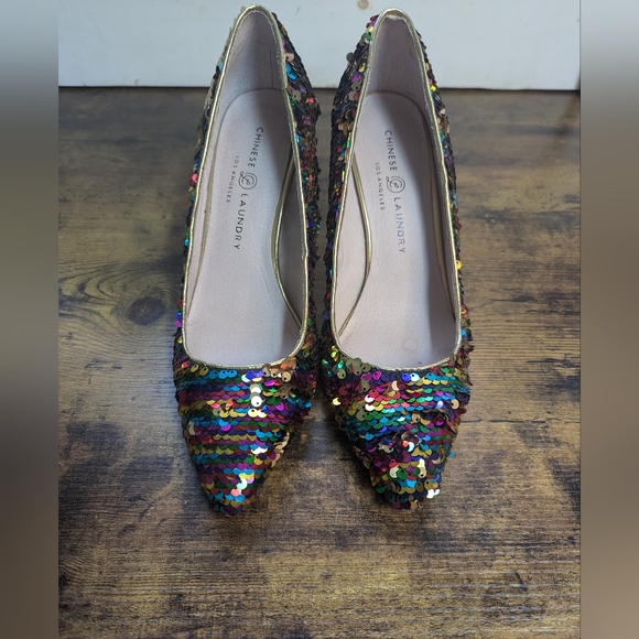 Chinese Laundry Ruthy Sequins Shoes Size 8.5 - Picture 3 of 6